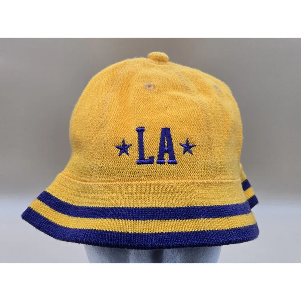 Vintage Nike Los Angeles Lakers Throwback Bucket Hat Yellow/Purple LA Lakers Cap